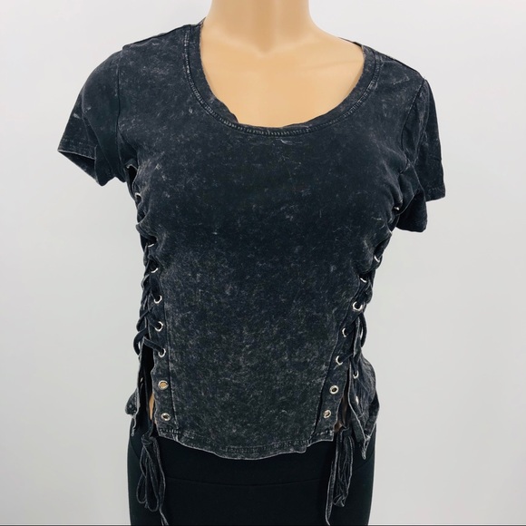 Lace Down Tee Shirt - Picture 2 of 7